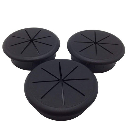 2-3/8" Flexible Desk Grommet - Color: Black - 3 Pack