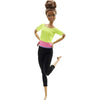 Barbie Made To Move Doll, Ultra-Posable, 22 Points To Bend, Black Leggings, Color-Blocked Top, Long Blond Hair - Yellow Top