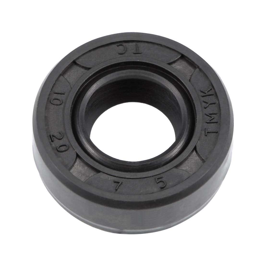 uxcell Oil Seal, TC 10mm x 20mm x 7mm Nitrile Rubber Cover Double Lip with Spring for Bearing Shaft, Black