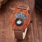 Men's Handmade Wooden Watches Mens Lightweight Analog Quartz Wood Mens Wrist Watch with Compass