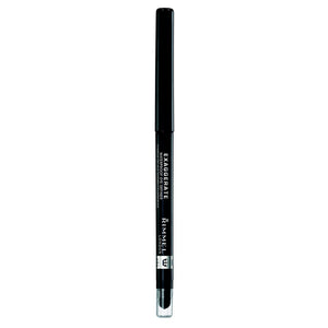 Rimmel London Exaggerate Waterproof Eye Definer Eyeliner, Highly Pigmented, Long-Wearing, Built-In Smudger, 262, Blackest Black, 0.01oz