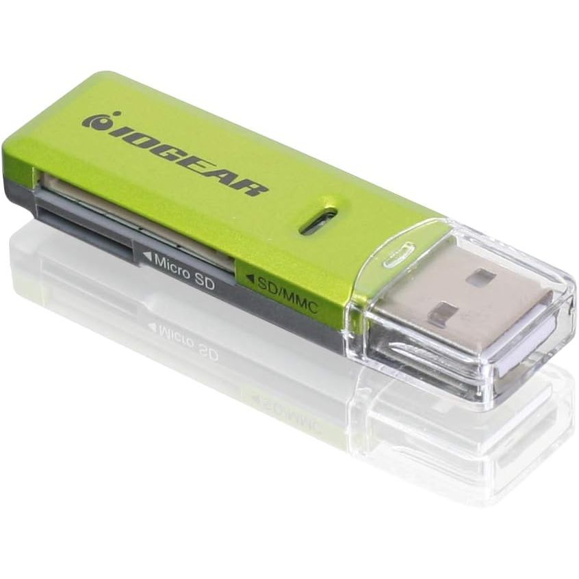 IOGEAR USB 2.0 SD Portable Card Reader - Dual Slot - Rate Up To 480Mbps - USB Powered - SDXC/SDHC/SD/Micro SDXC/Micro SD/Micro SDHC/M2/MS/CF/UHS-I - Mac/Win/Chrome - GFR204SD