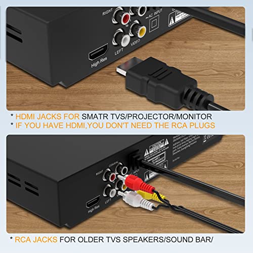 Buy now DVD Player, HDMI Region Free DVD Players for Smart TV, 1080P Upscaling, USB Input, HDMI/RCA Output Cable Included, Breakpoint Memory, Built-in PAL/NTSC, CD Players for Home at indiglob india