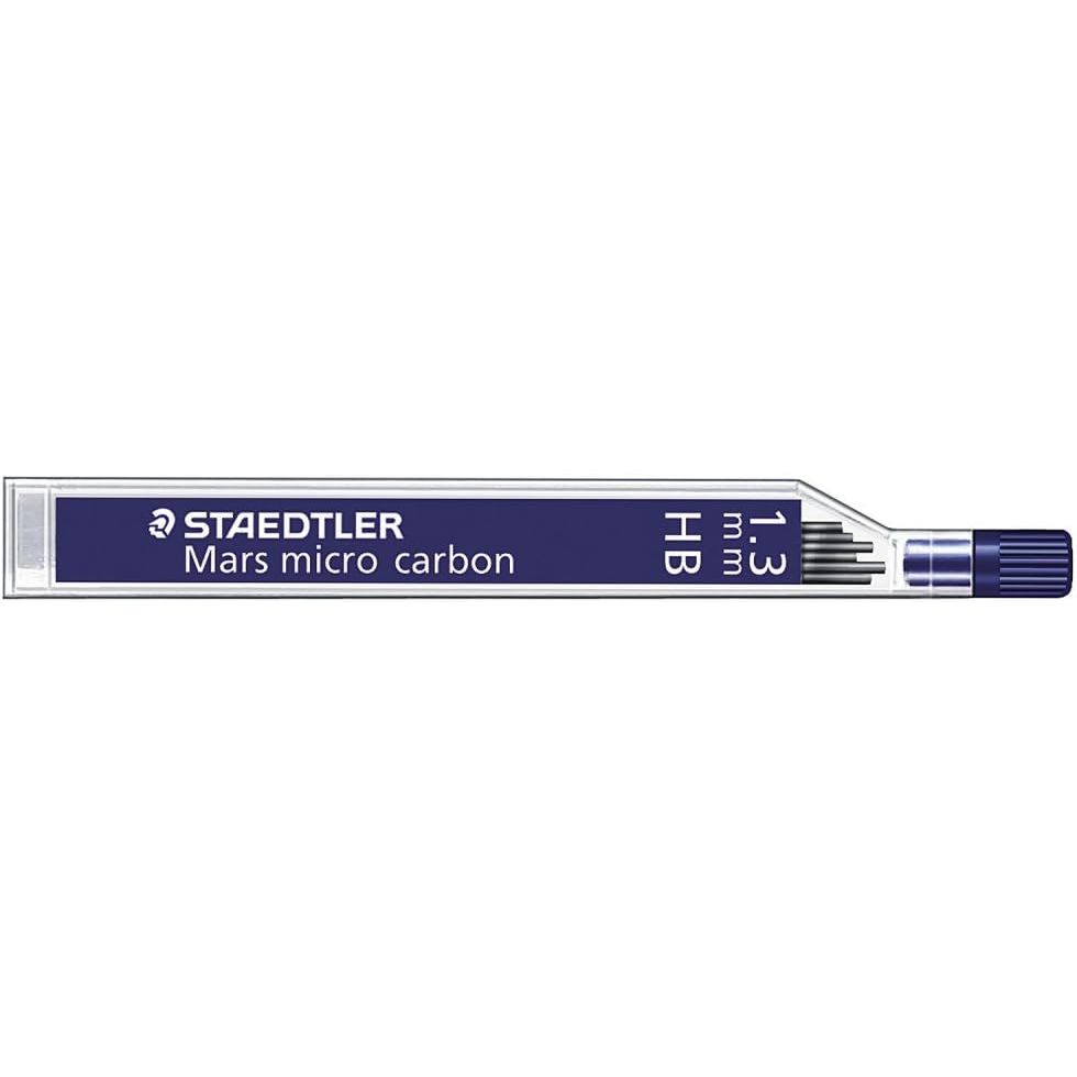 Staedtler Micro Mars Carbon Mechanical Pencil Leads, 1.3 mm, HB, 60 mm x 6 (250 13 HB)