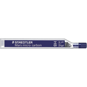 Staedtler Micro Mars Carbon Mechanical Pencil Leads, 1.3 mm, HB, 60 mm x 6 (250 13 HB)