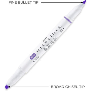 Zebra Pen Mildliner Double-Ended Highlighter Set, Broad and Fine Point Tips, Ideal for Bible Highlighting, No Bleed, Assorted Ink Colors, 15-Pack (78115)