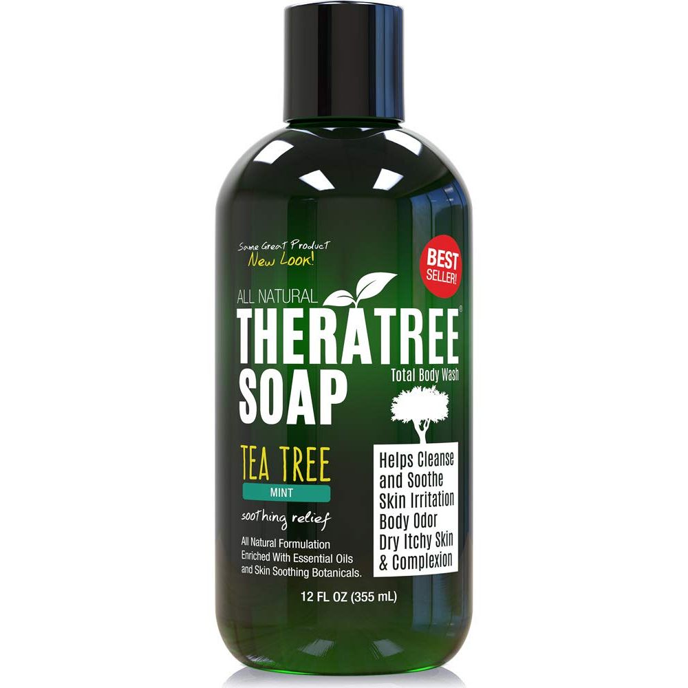 TheraTree Tea Tree Oil Soap with Neem Oil - 12oz - Helps Skin Irritation, Body Odor, & Helps Restore Healthy Complexion for Body and Face TheraTree