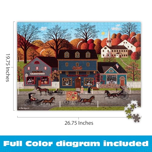 Buy now Buffalo Games – Charles Wysocki Valley Farm Street 1000 Piece Jigsaw Puzzle for Adults, Classic Americana Artwork with Full-Color Poster at indiglob india