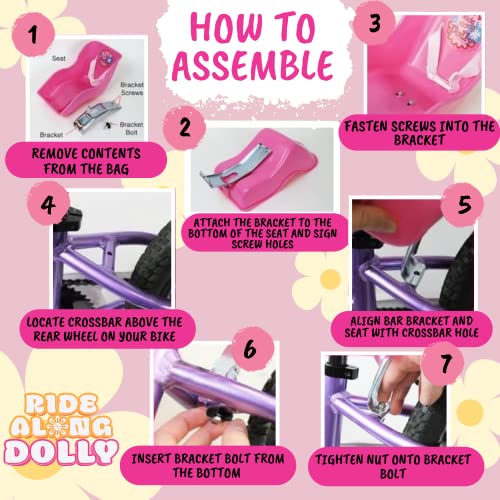 Buy now Ride Along Dolly Doll Bicycle Seat Bike Seat (Purple) with Decorate Yourself Decals (Fits Standard Sized Dolls and Stuffed Animals) - Purple at indiglob india