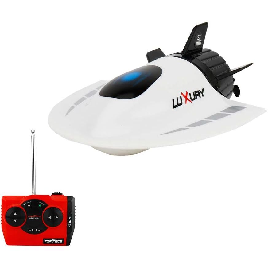 GoolRC Mini RC Submarine Boat, Remote Control Waterproof Diving Toy for Kids (White)