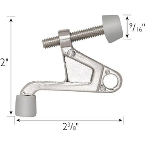 Jumbo Hinge Pin Door Stop Wall Protector with Rubber Tip, Design House Satin Nickel Adjustable Door Stoppers,181834, 5 Count (Pack of 1)