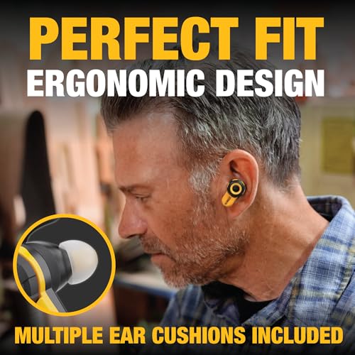 Buy now DEWALT Heavy Duty Bluetooth Jobsite Pro X2 ANC True Wireless Earbuds, Active Noise Cancelling Work Earbuds, Turn Dial Controls, 10Hr Runtime (40+ w/Case), 4 EQ Modes, IP54 at indiglob india