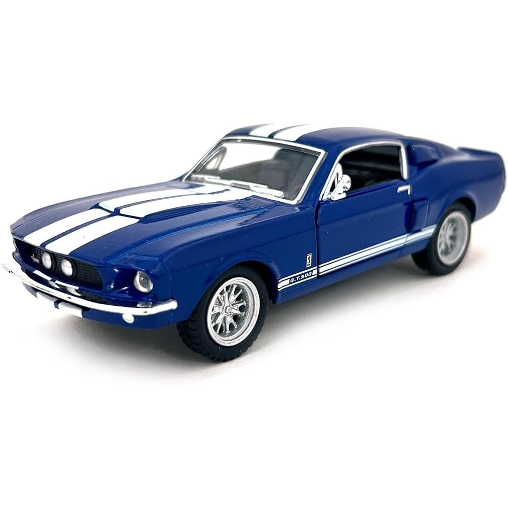 KiNSMART - 1967 Ford Shelby Mustang GT500 1:38 Scale 5" Die Cast Metal Model Toy Muscle Car (Blue)