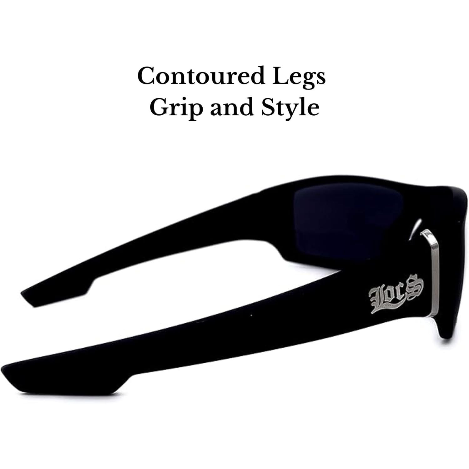 Buy now Locs Men's Rectangular Hardcore Wrap 63mm Sunglasses (Matte Black Rubberized Finished) at indiglob india