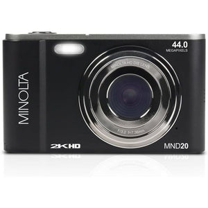 Minolta MND20 44MP Digital Camera – 2.7K Ultra HD Video, 16X Digital Zoom, Anti-Shake Stabilization, Time Lapse, Face Detection, 2.9-inch LCD Display – Lightweight Compact Camera (Black)