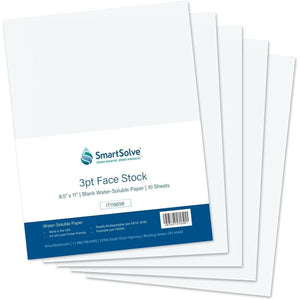3 pt. Water-Soluble Paper | Dissolves Quickly in Water | Biodegradable | Eco-Friendly | Printer Compatible | Crafts, Drawing, Notes | Letter Size, 8.5” x 11” | Pack of 10 White Sheets
