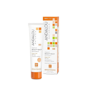 Andalou Naturals Vitamin C BB Beauty Balm Sheer Tint SPF 30 - 2-in-1 BB Cream & Mineral Sunscreen for Face - With Non-Nano Zinc Oxide Skin Protection - 2 fl oz