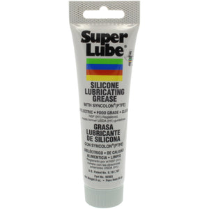 Super Lube 92003 Silicone Lubricating Grease with PTFE, 3 oz Tube, Translucent White