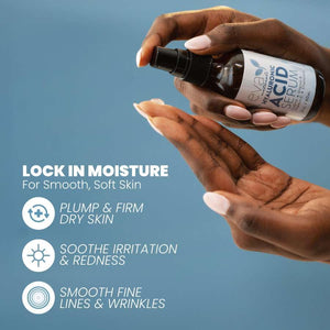 Eva Naturals Hyaluronic Acid Serum for Face – Pure Facial Gel with Natural Moisturizing Factors + HA – Anti-Aging Face Serum for Wrinkles, Fine Lines, Dry Skin, Lifted Glow – 2 oz