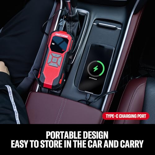Buy now CRAFTSMAN Tire Inflator Portable Air Compressor, Cordless Mini Air Pump for Car Tires with Digital Tire Pressure Gauge, 6000mAh Battery Powered Air Pump, Max Pressure 150 PSI, 12V DC Corded at indiglob india