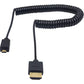 Duttek Micro HDMI to HDMI Coiled Cable 1FT-4FT, HDMI to Micro HDMI Adapter Cable Extreme Slim/Thin 4K, 3D for Camera, Raspberry Pi 5 4, GoPro Hero 7/6