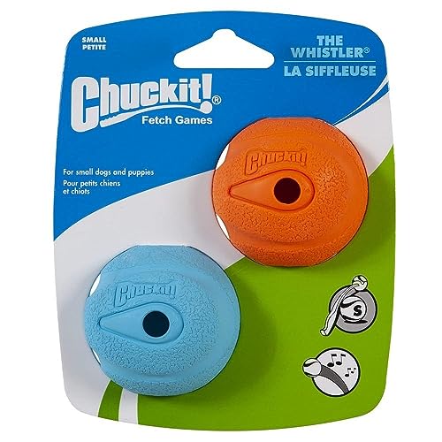 Buy now Chuckit! The Whistler Ball Dog Toy, Small (2 Inch Diameter) for Dogs 0-20 lbs, Pack of 2 at indiglob india
