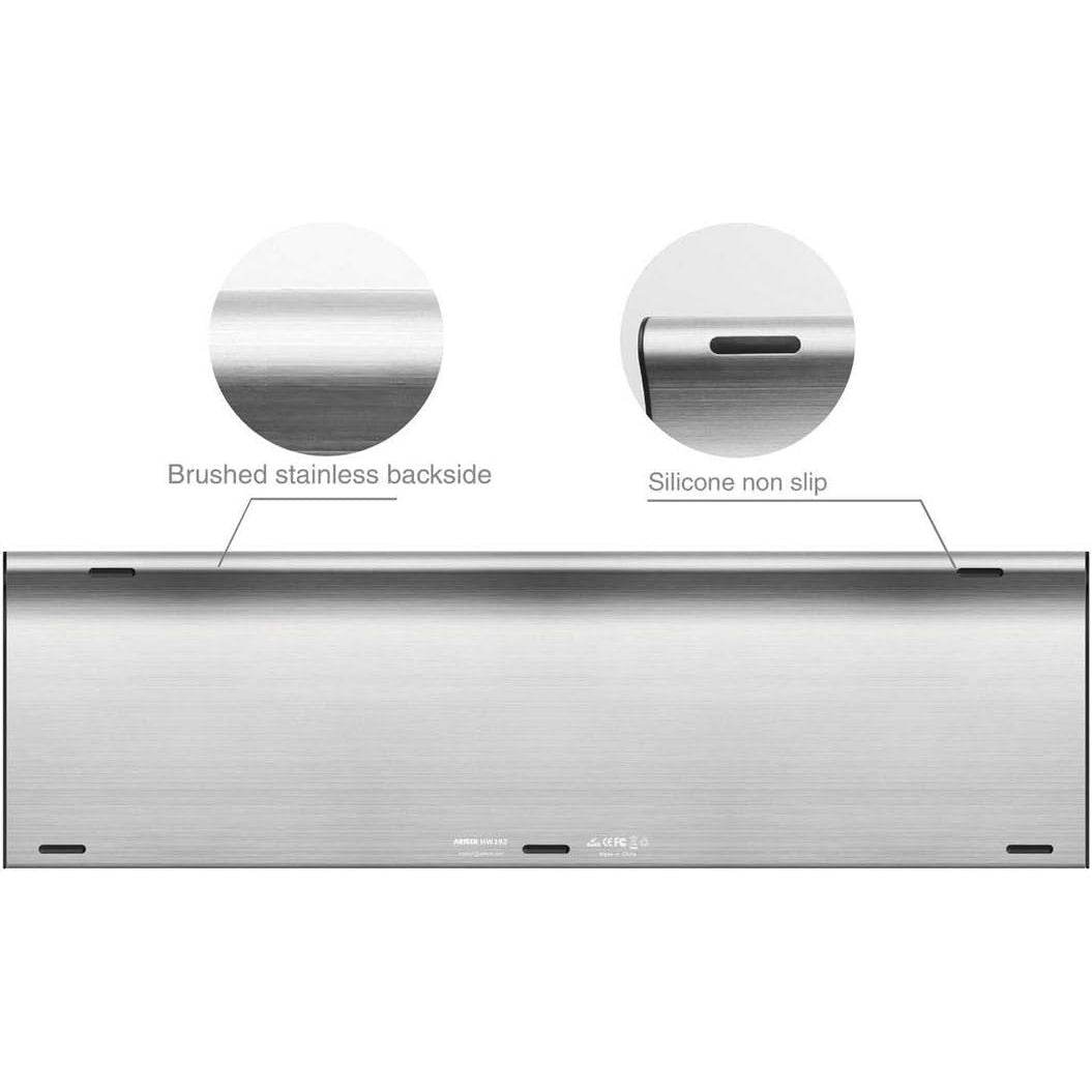 Arteck HB192 Universal Bluetooth Keyboard Multi-Device Stainless Steel Full Size Wireless Keyboard for Windows iOS Android Computer Desktop Laptop Surface Tablet Smartphone Rechargeable Battery - My Store