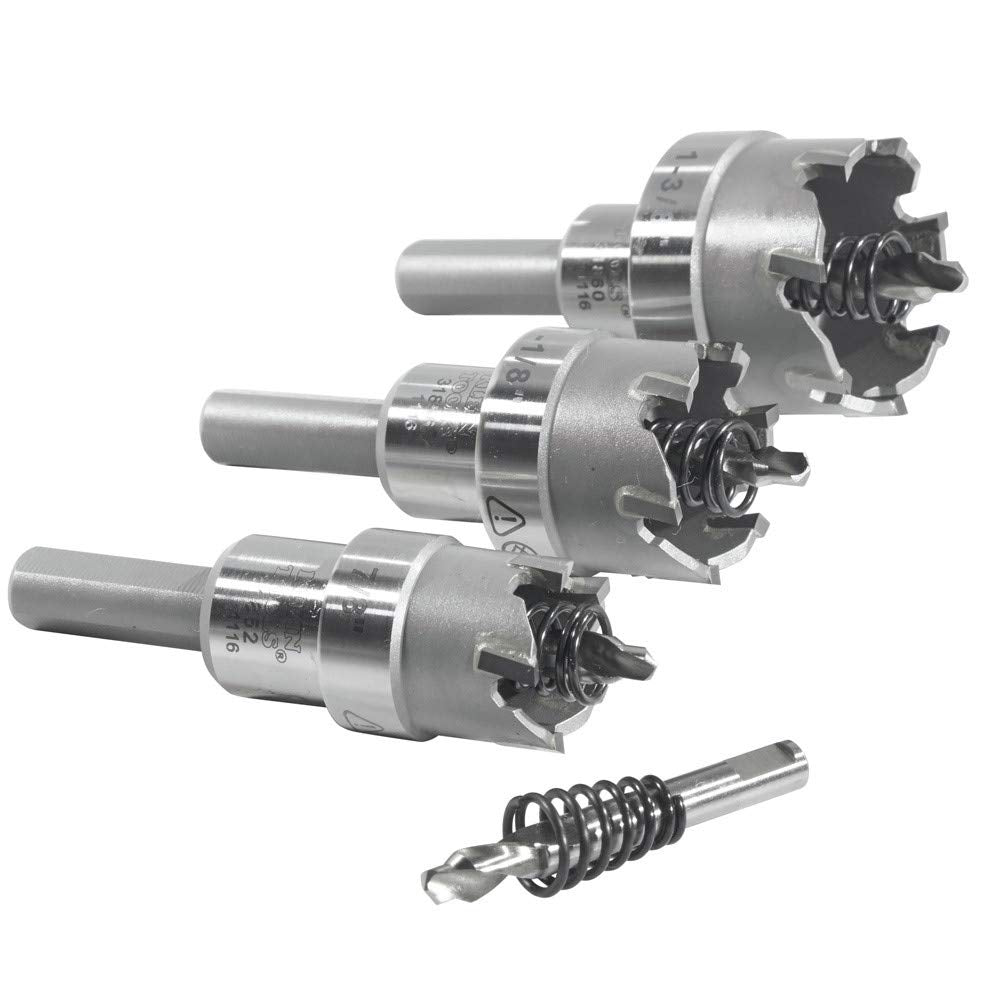 Buy now Klein Tools 31872 Heavy Duty Hole Saw Kit, Includes Carbide Hole Cutters and Pilot Bit in Rust-Proof Molded Plastic Case, 4-Piece at indiglob india