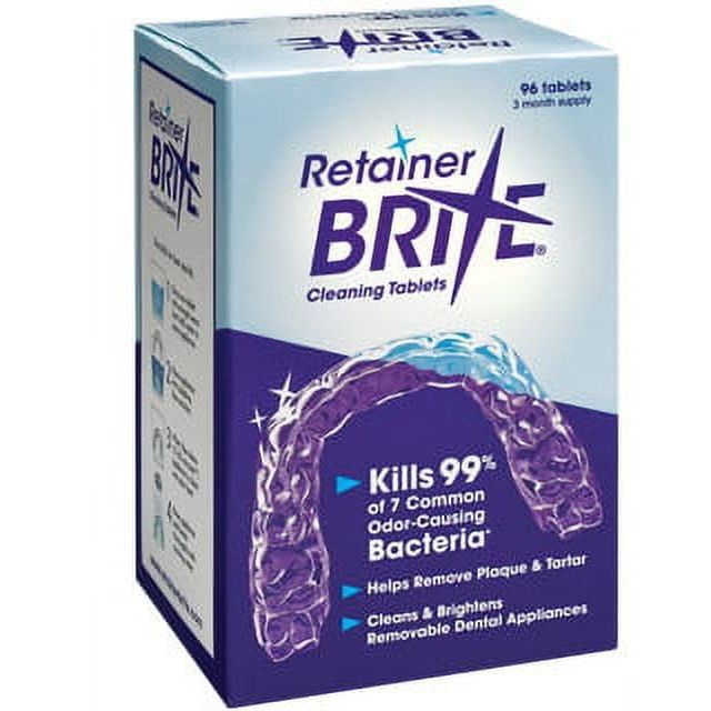 Retainer Brite Tablets for Cleaner Retainers and Dental Appliances - 96 Count