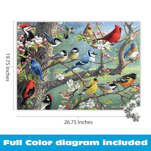 Buy now Buffalo Games - Birds in an Orchard - Hautman - 1000 Piece Jigsaw Puzzle for Adults, Challenging Bird Puzzle for Game Nights, Finished Size 26.75 x 19.75, Made in the USA at indiglob india