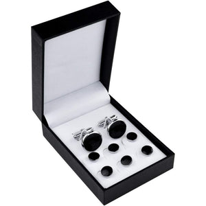 Tuxedo Studs and Cufflinks Set, Mens Cufflinks and Cuff Studs Set Cuff Links Stainless Steel Tux Buttons with Box for Tuxedo Shirts Wedding Business Gift