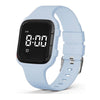 Vibrating Alarm Watch, Potty Training Watch Water Resistant Medical Reminder Wristband with Timer (Black) - Light Blue