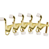 Jumbo Hinge Pin Door Stop Wall Protector with Rubber Tip, Design House Satin Nickel Adjustable Door Stoppers,181834, 5 Count (Pack of 1) - Polished Brass