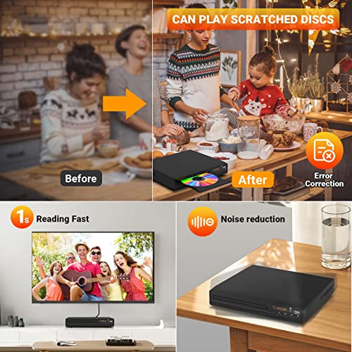 Buy now DVD Player, HDMI Region Free DVD Players for Smart TV, 1080P Upscaling, USB Input, HDMI/RCA Output Cable Included, Breakpoint Memory, Built-in PAL/NTSC, CD Players for Home at indiglob india
