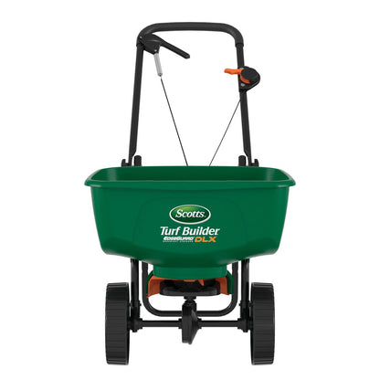 Buy now Scotts Turf Builder EdgeGuard DLX Broadcast Spreader for Seed, Fertilizer, Salt, Ice Melt, Holds up to 15,000 sq.ft. Product Deluxe at indiglob india