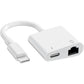 Apple MFi Certified Lightning to Ethernet Adapter - 2 in 1 RJ45 Ethernet LAN Network Adapter with Charge Port for iPhone/iPad/iPod, Plug and Play, Supports 100Mbps Network
