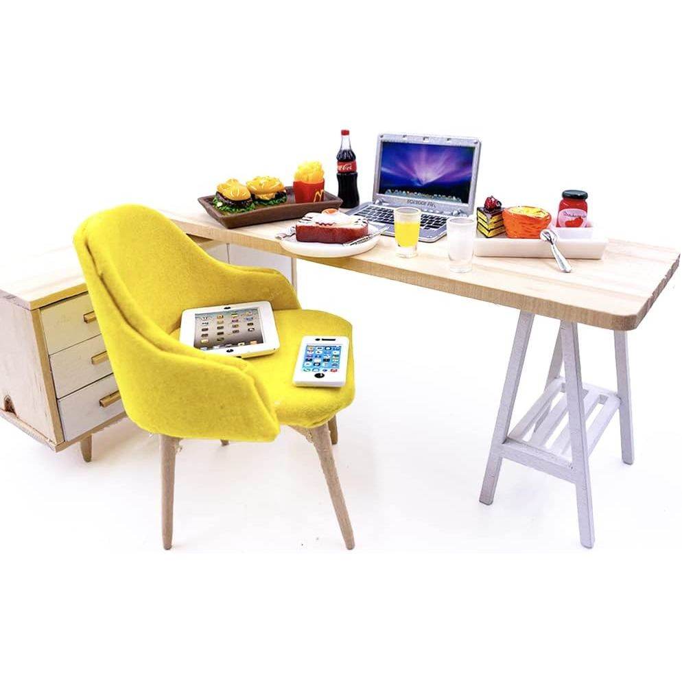 20Pcs Miniature Laptop Computer Tablet Toy Phone Pad and Hamburger Fries Cola Fast Food Cake Coffee Juice Fits Barbie Doll Accessories Scale Dollhouse Playsets Girl Mini Drink Food Party - My Store