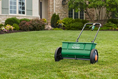 Buy now Scotts Turf Builder EdgeGuard DLX Broadcast Spreader for Seed, Fertilizer, Salt, Ice Melt, Holds up to 15,000 sq.ft. Product at indiglob india