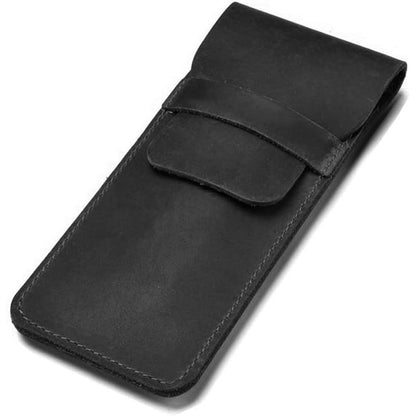 Daimay Leather Pen Case Holder Handmade Fountain Multi Pens Pouch Crazy Horse Leather Pen Protective Sleeve Cover Large – Brown