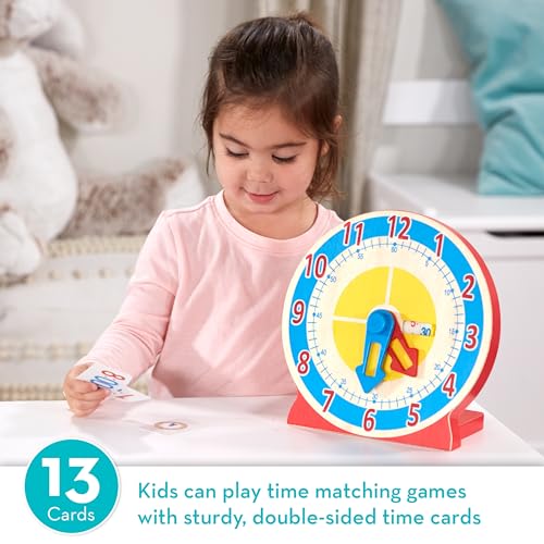 Buy now Melissa & Doug Turn & Tell Wooden Clock - Educational Toy with 12+ Reversible Time Cards at indiglob india