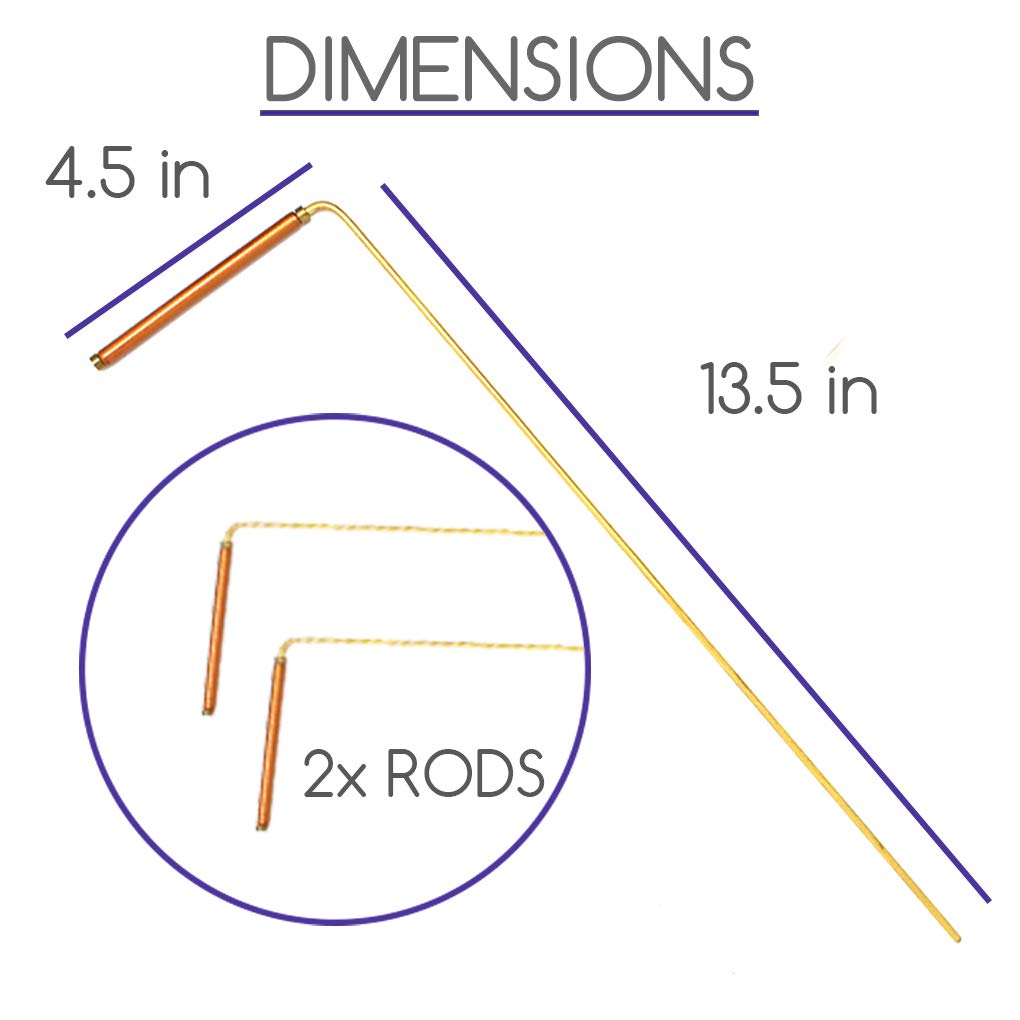 Buy now Solid Copper and Brass Dowsing Rods with Smooth Movement for Tracing Spiritual Energy Chi, Ghost Hunting, Water Divining, Finding Gold, Locating Lost Items or Answering Questions! at indiglob india
