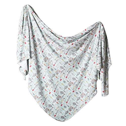 Buy now Copper Pearl Large Premium Knit Baby Swaddle Receiving Blanket Trout at indiglob india