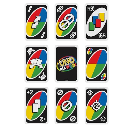 Buy now Mattel Games UNO All Wild Card Game with 112 Cards, Gift for Kid, Family & Adult Game Night for Players 7 Years & Older at indiglob india