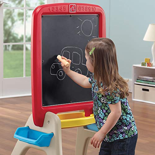 Buy now Step2 All Around Easel for Two, Kids Activity Table, Double-Sided Art Board, Made of Durable Plastic, Includes 94-Piece Soft Foam Magnets, For Toddlers 3+ Years Old at indiglob india