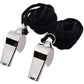 2 Pack Stainless Steel Sports Whistles, with Lanyard, Loud Crisp Sound Whistles, for School Sports, Soccer, Football, Basketball, Lifeguard，Coaches, Referees etc