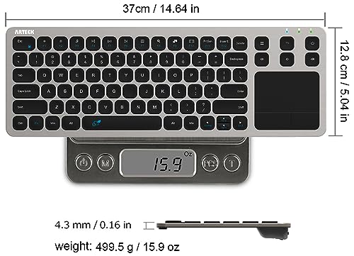Buy now Arteck 2.4G Wireless Touch TV Keyboard with Easy Media Control and Built-in Touchpad Mouse Solid Stainless Ultra Compact Full Size Keyboard -Connected Computer, Smart TV, HTPC at indiglob india