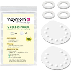 Replacement Parts for Medela Harmony Manual Pump; 4 O-Rings, 2 Membranes by Maymom