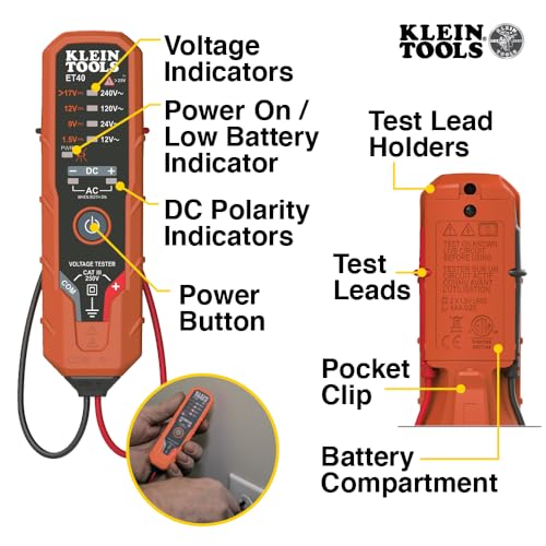Buy now Klein Tools CL120VP Electrical Voltage Test Kit with Clamp Meter, Three Testers, Test Leads, Pouch and Batteries at indiglob india