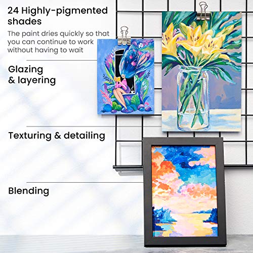 Buy now ARTEZA Gouache Paint, Set of 24, 12ml/0.4 US fl oz Gouache Paint Tubes, Gouache Set for Adults and Students at indiglob india