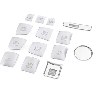 ALAVENTE Car Window Glass Lift Button Trim Cover Sticker for Mercedes Benz A/B/C(W204)/E(W212)/GLA/CLA/GLK/GL/ML/GLE Class (14 Pcs)